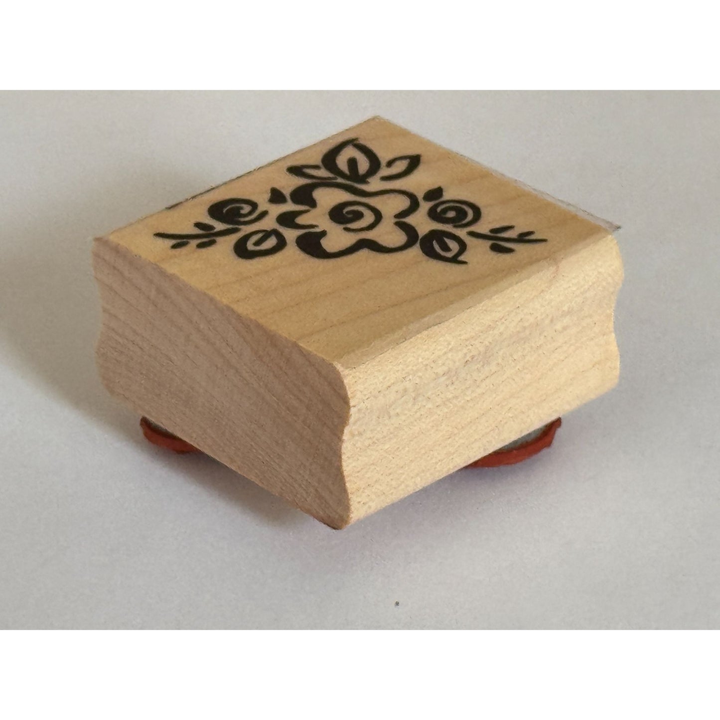 Stampin Up Rubber Stamp Floral Corner Flowers Card Making Spring Wood Mounted
