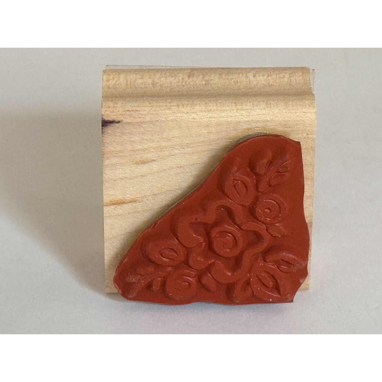 Stampin Up Rubber Stamp Floral Corner Flowers Card Making Spring Wood Mounted
