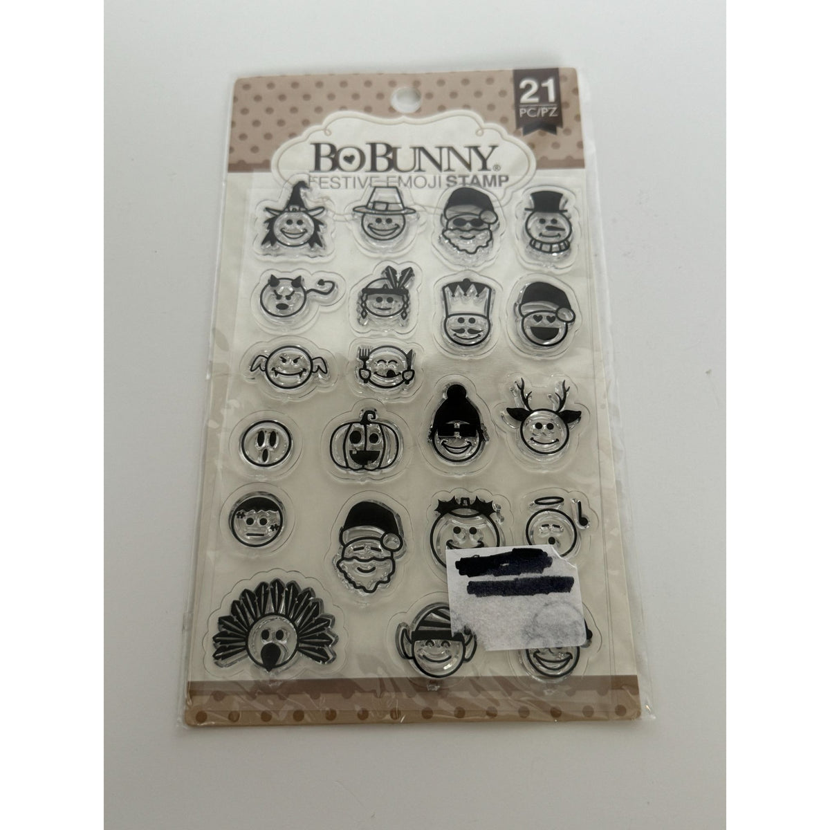 BoBunny Festive Clear Stamps Emoji Faces Santa Christmas Elf Holidays Snowman