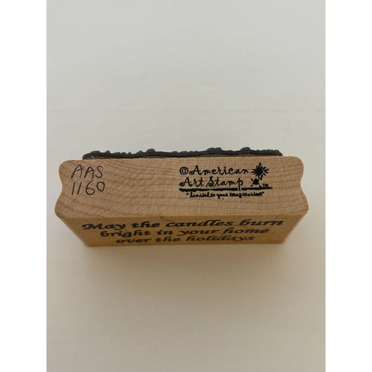 American Art Rubber Stamp May The Candles Burn Bright In Your Home Holidays Word