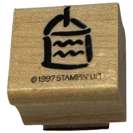 Stampin Up Rubber Stamp Mini Birthday Cake Slice with Candle Card Making Small