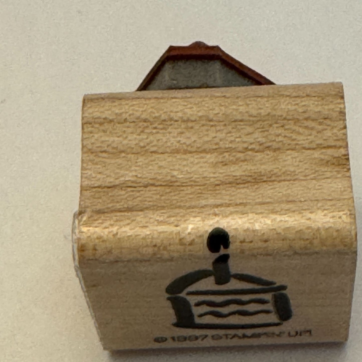 Stampin Up Rubber Stamp Mini Birthday Cake Slice with Candle Card Making Small