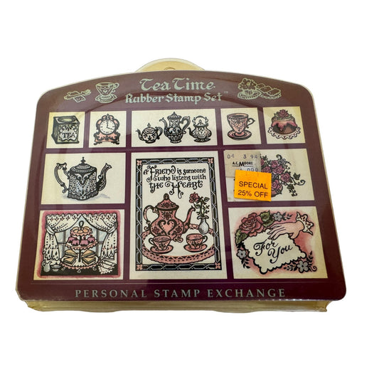 PSX Tea Time Rubber Stamp Set Friends For You Invitations Party Bridal Shower