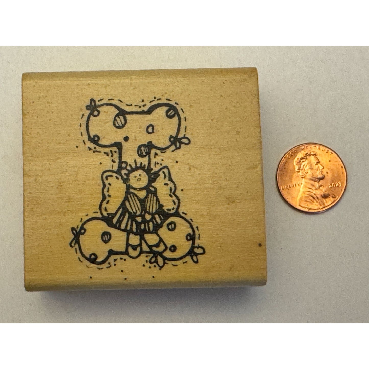 Hooks Lines and Inkers Rubber Stamp Alphabet Letter I Angel Fairy Card Making