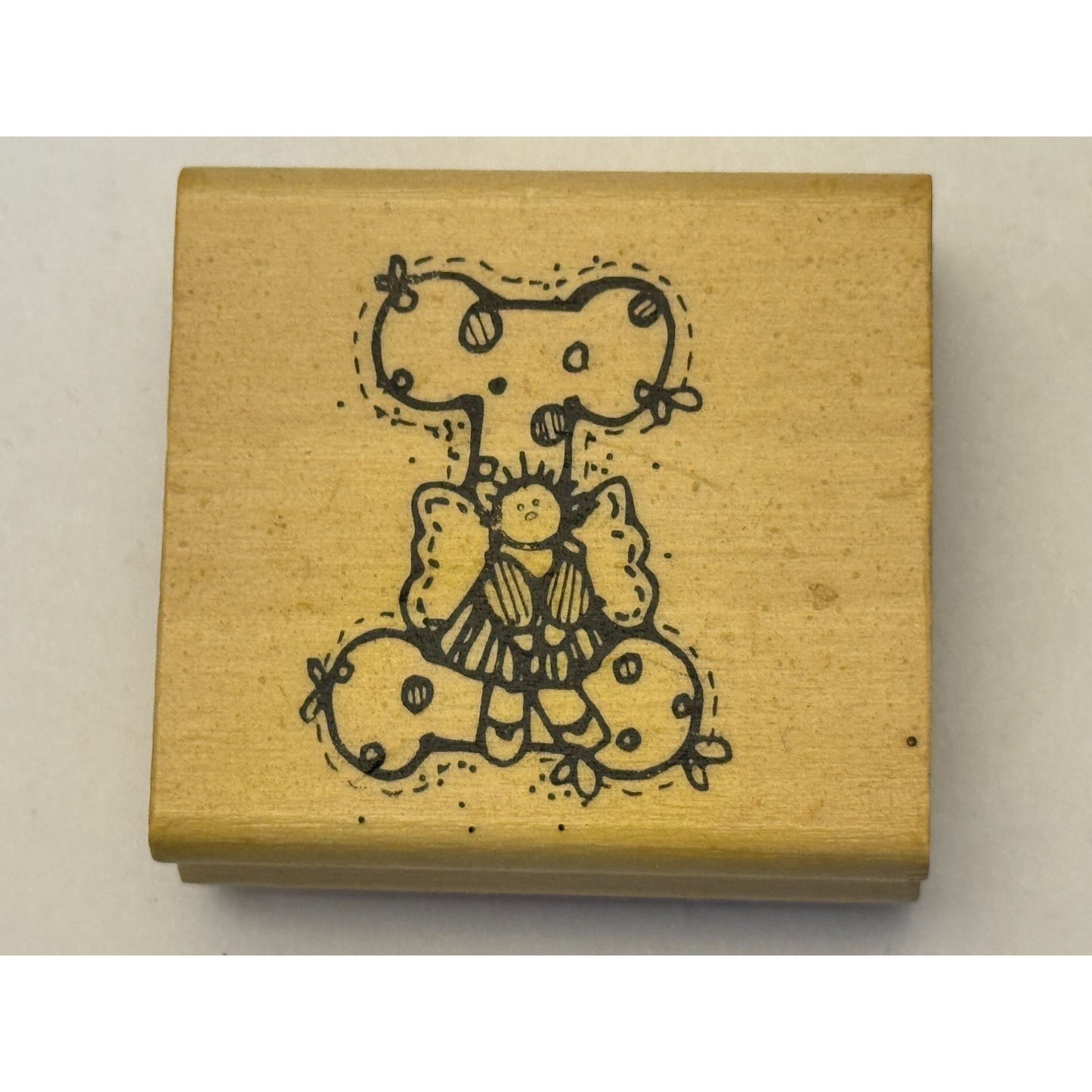 Hooks Lines and Inkers Rubber Stamp Alphabet Letter I Angel Fairy Card Making