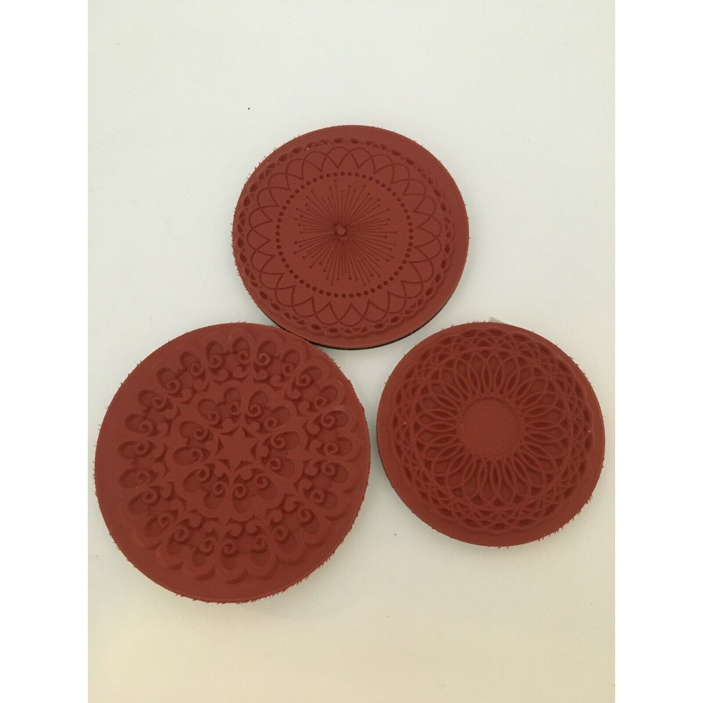 Unity Stamp Company Bella Doilies Red Rubber Repositionable Stamps Unmounted New