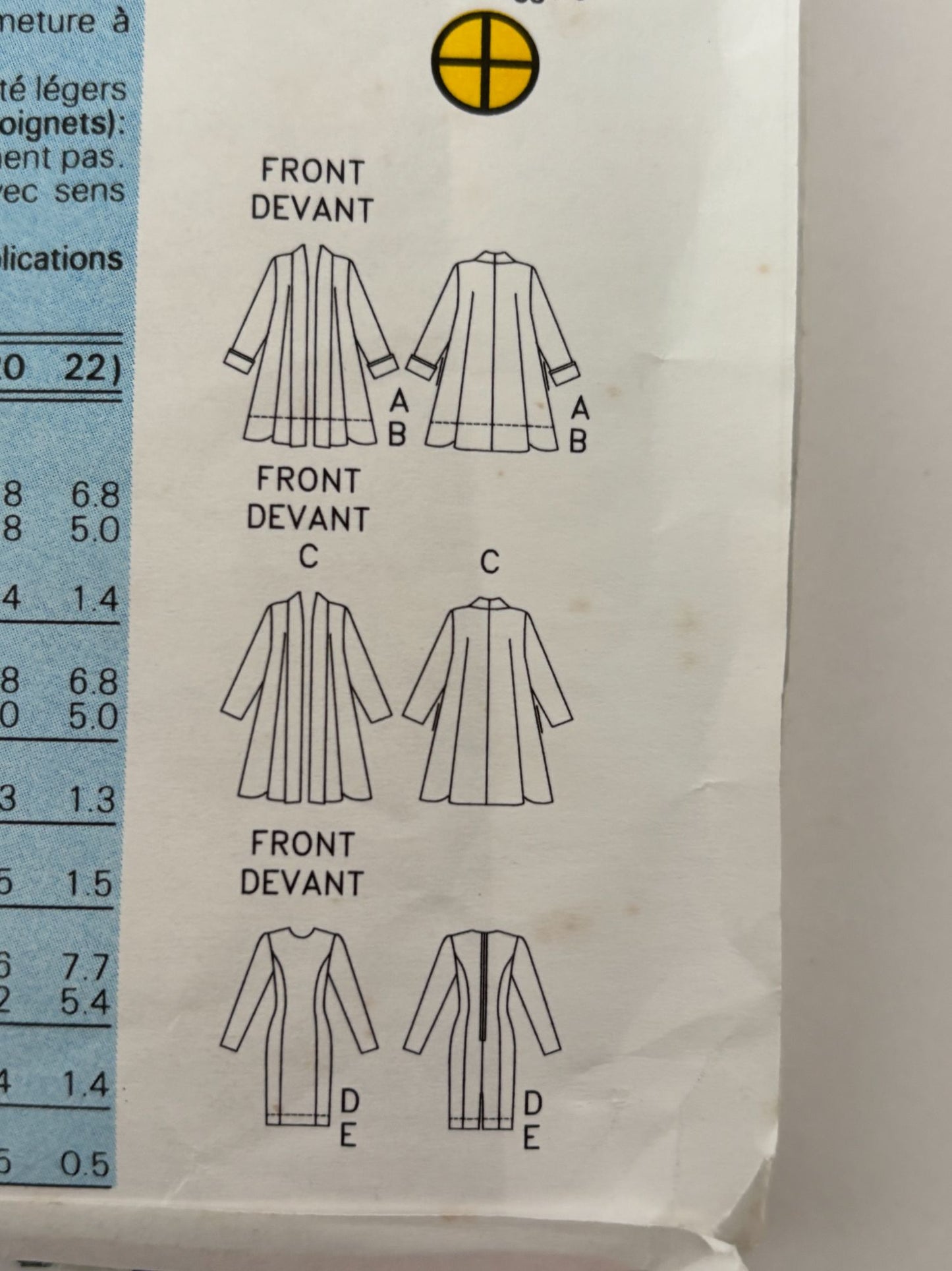 Butterick Sewing Pattern 6398 Coat Suit Dress Flare 90s Vintage 12 14 16 UC