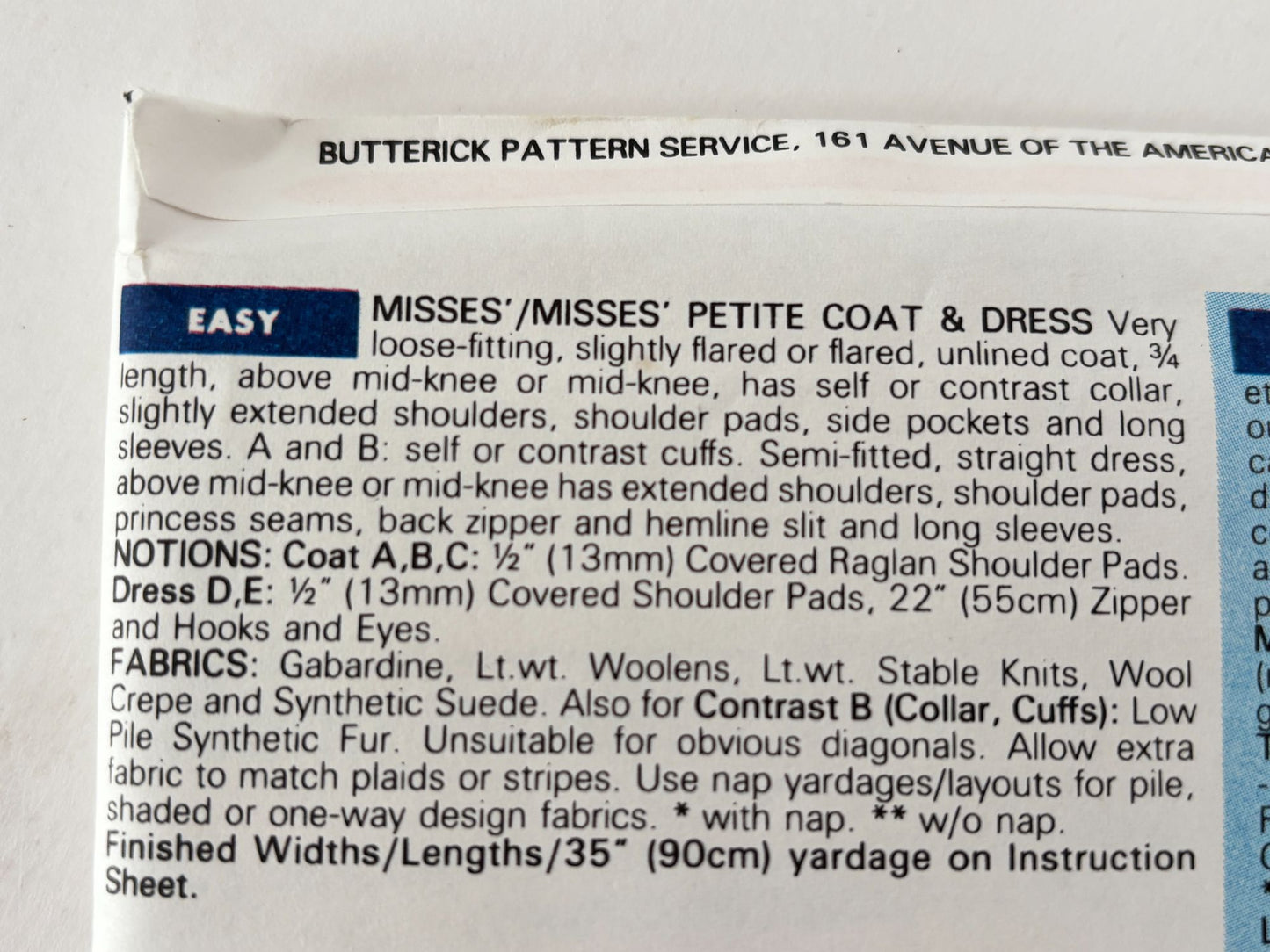 Butterick Sewing Pattern 6398 Coat Suit Dress Flare 90s Vintage 12 14 16 UC