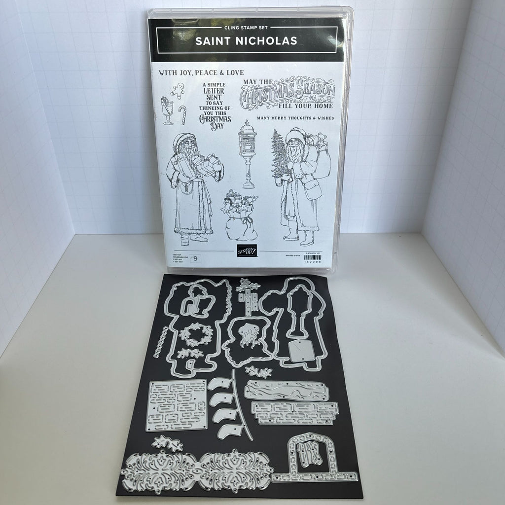 Stampin Up Cling Stamp Set and Dies Saint Nicholas Santa Christmas Card Making Gingerbread Man