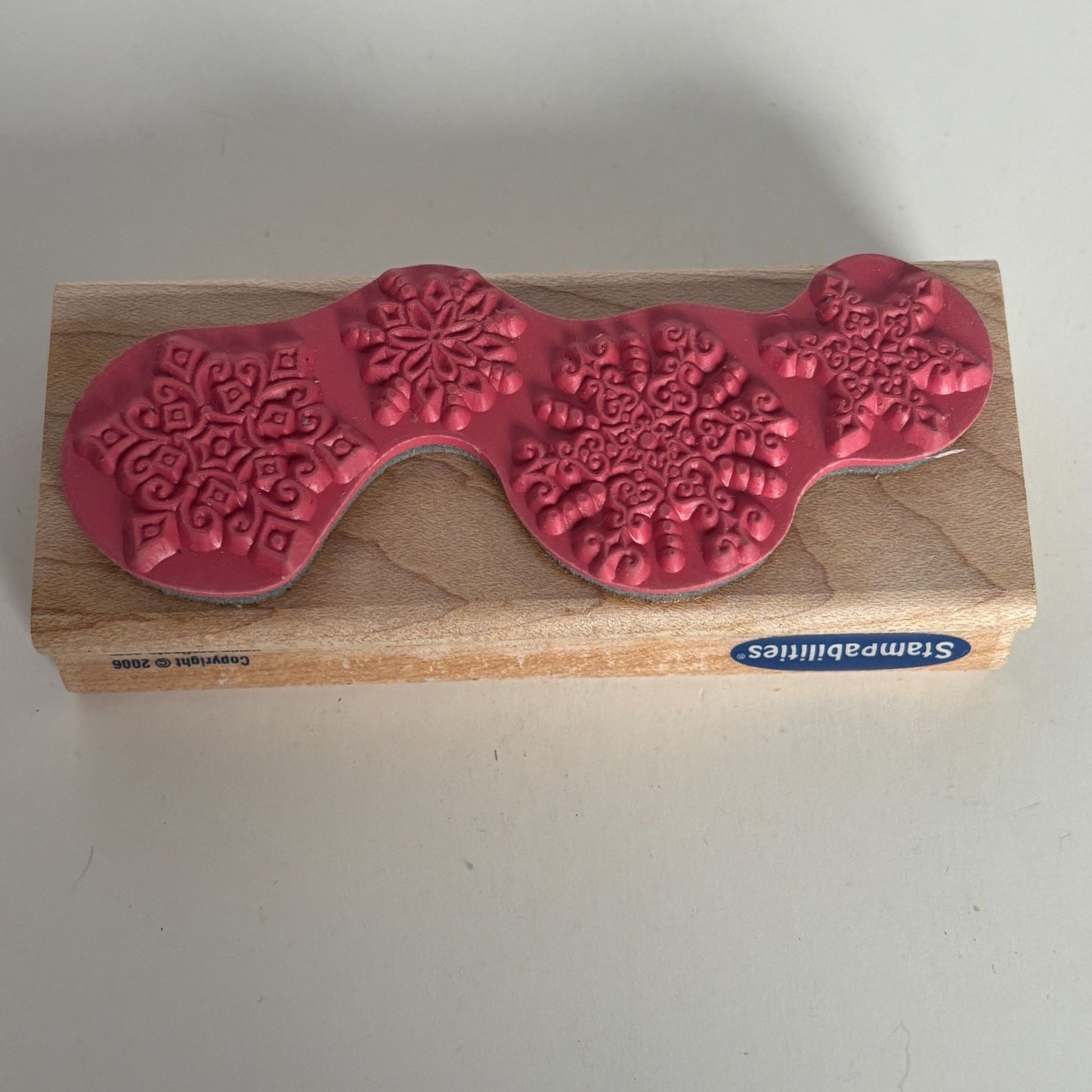 Stampabilities Rubber Stamp Winter Snowflakes Border Christmas Card Making Snow