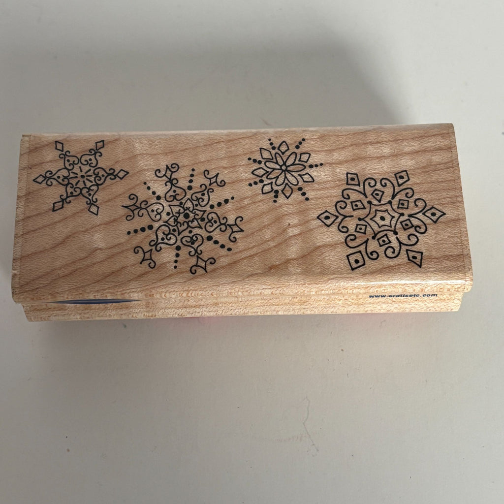 Stampabilities Rubber Stamp Winter Snowflakes Border Christmas Card Making Snow