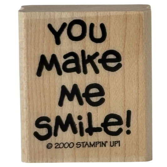 Stampin Up Rubber Stamp You Make Me Smile Card Making Words Sentiment Friendship