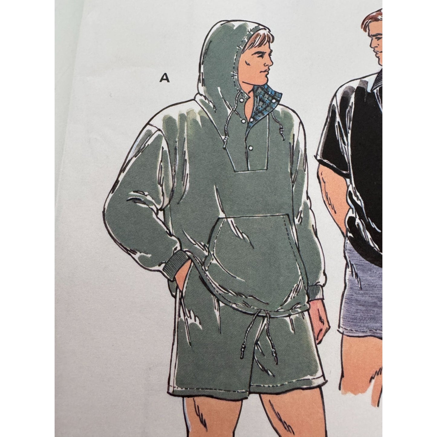Kwik Sew Sewing Pattern 2396 Mens Hooded Shirt Shorts Athletic Sweatshirt S-XXL