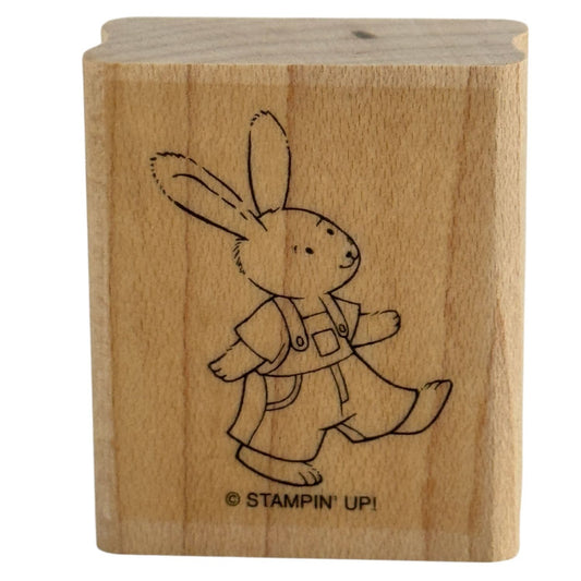 Stampin Up Rubber Stamp Woodland Bunny Rabbit Overalls Easter Woodland Creature