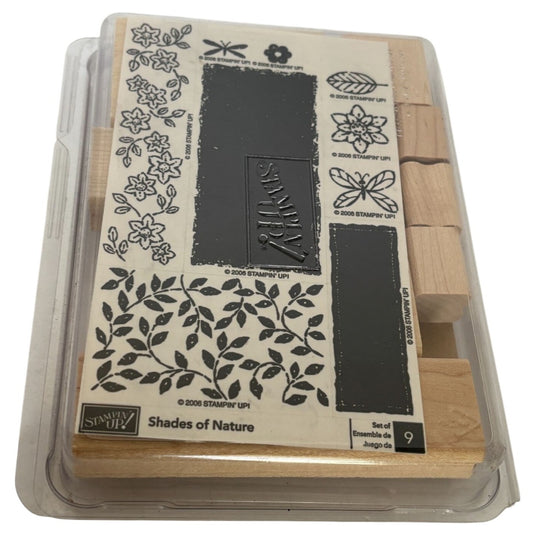 Stampin Up Rubber Stamps Shades of Nature Ivy Vines Floral Border Leaf Set of 9
