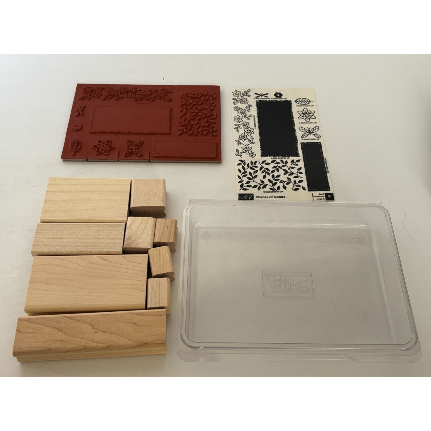 Stampin Up Rubber Stamps Shades of Nature Ivy Vines Floral Border Leaf Set of 9