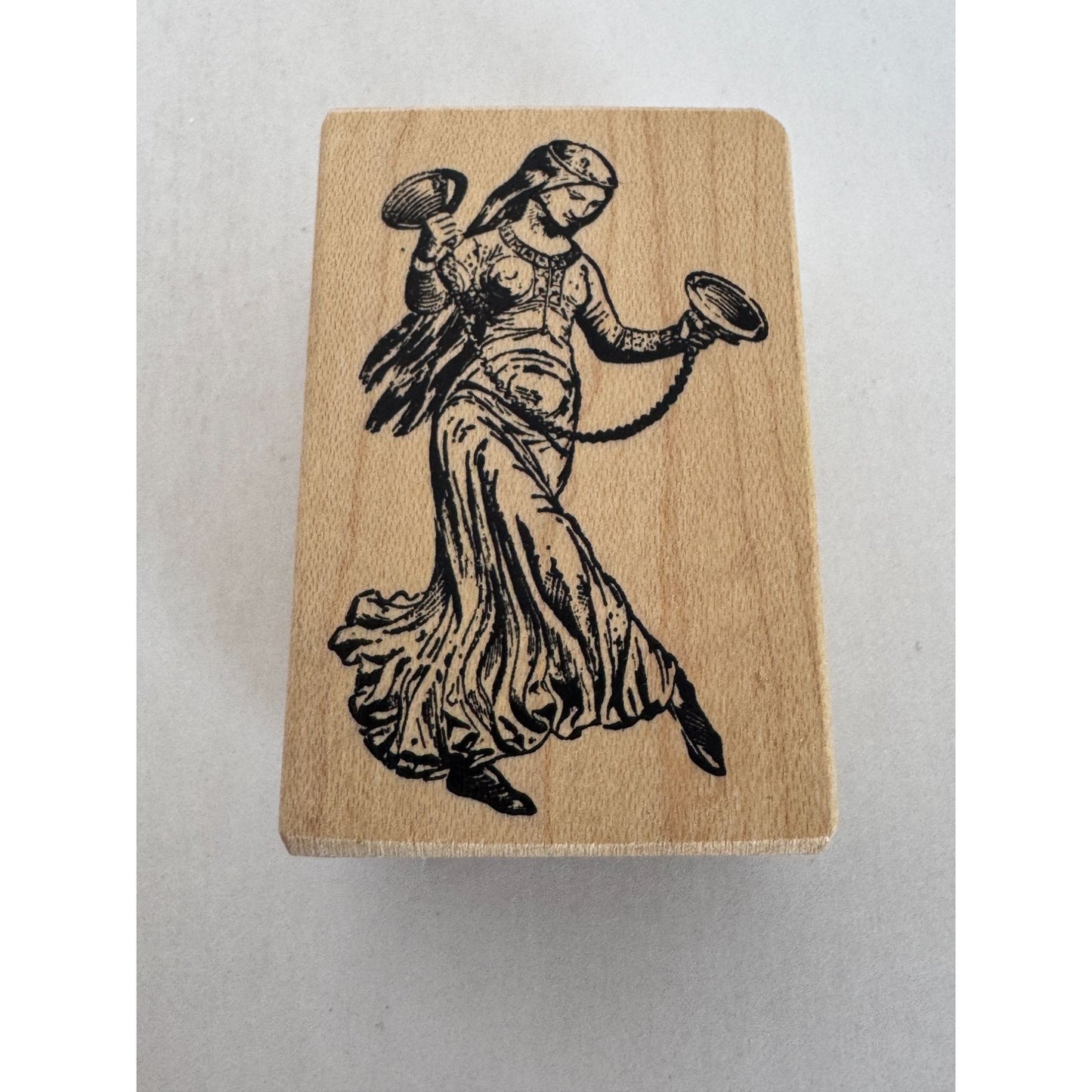 100 Proof Press Rubber Stamp Medieval Dancer Woman Dancing Card Making Artistic