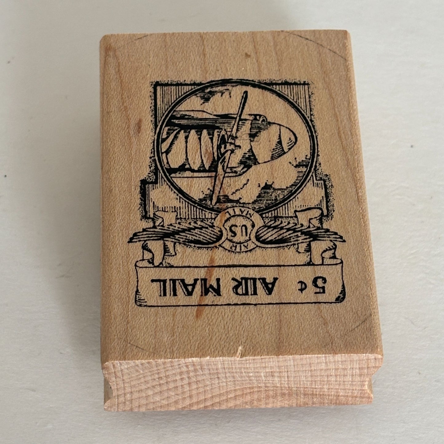 Inkadinkado Rubber Stamp Air Mail US Postage Collage Travel Tin Can Mail Craft Cardmaking