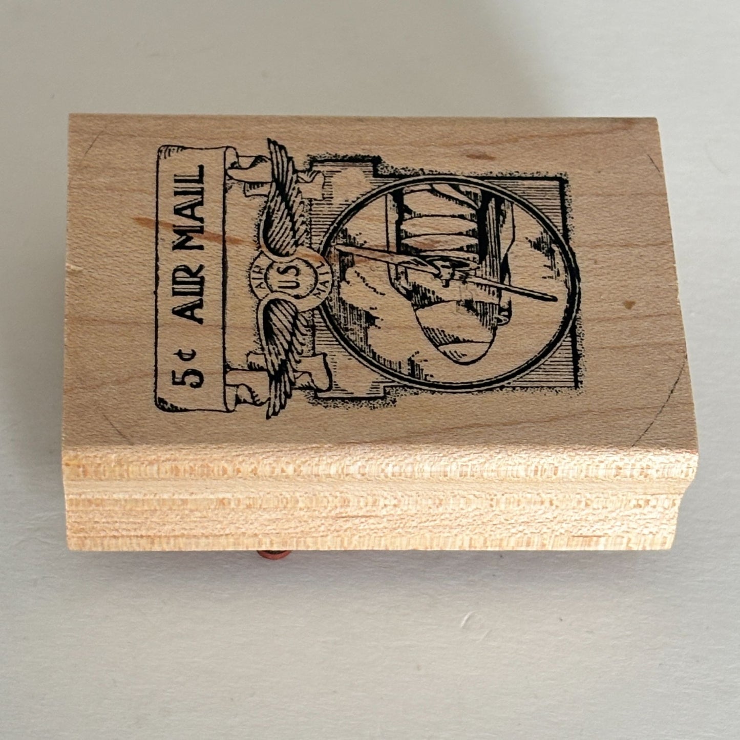 Inkadinkado Rubber Stamp Air Mail US Postage Collage Travel Tin Can Mail Craft Cardmaking