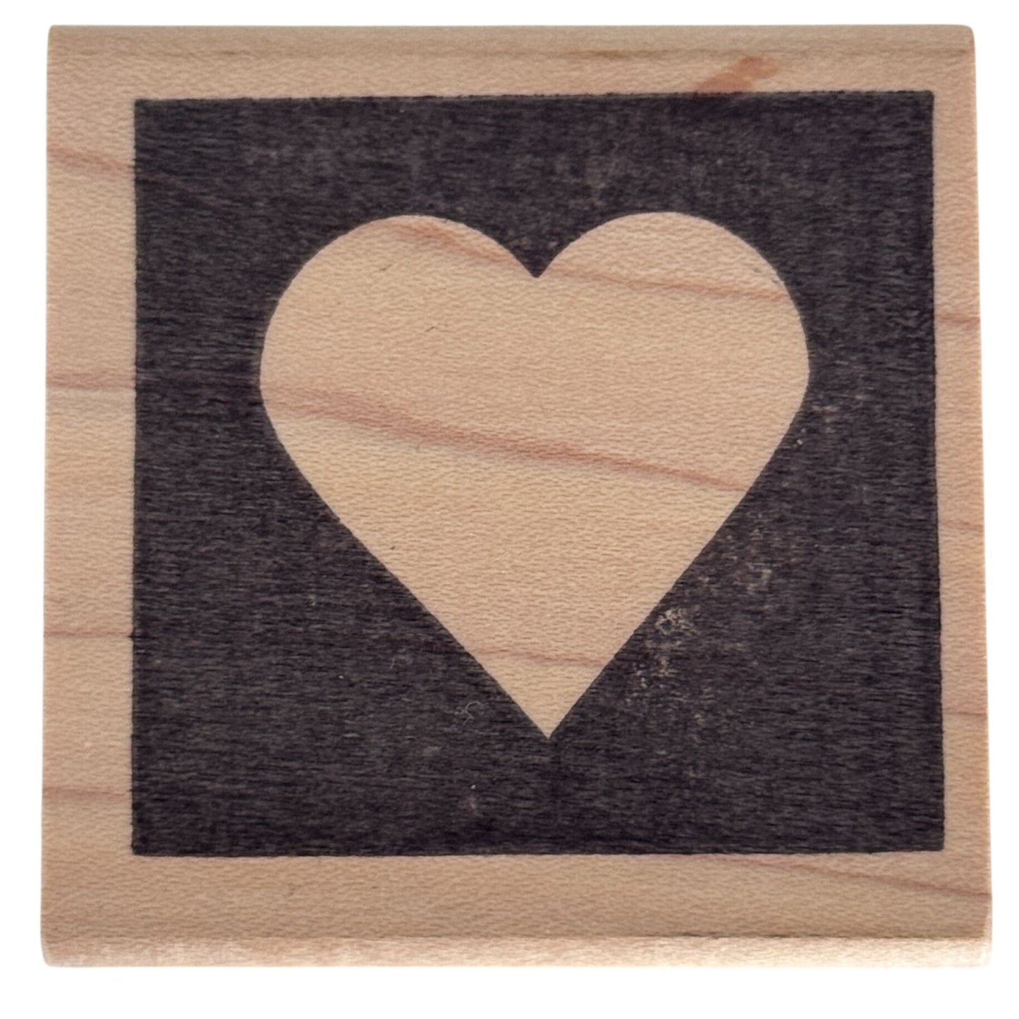 Impress Rubber Stamp Heart in Square Love Shape Valentines Day Cardmaking Craft Love Letter