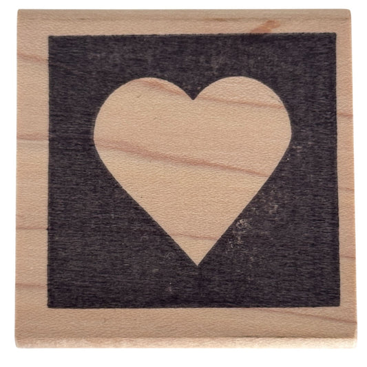 Impress Rubber Stamp Heart in Square Love Shape Valentines Day Cardmaking Craft Love Letter