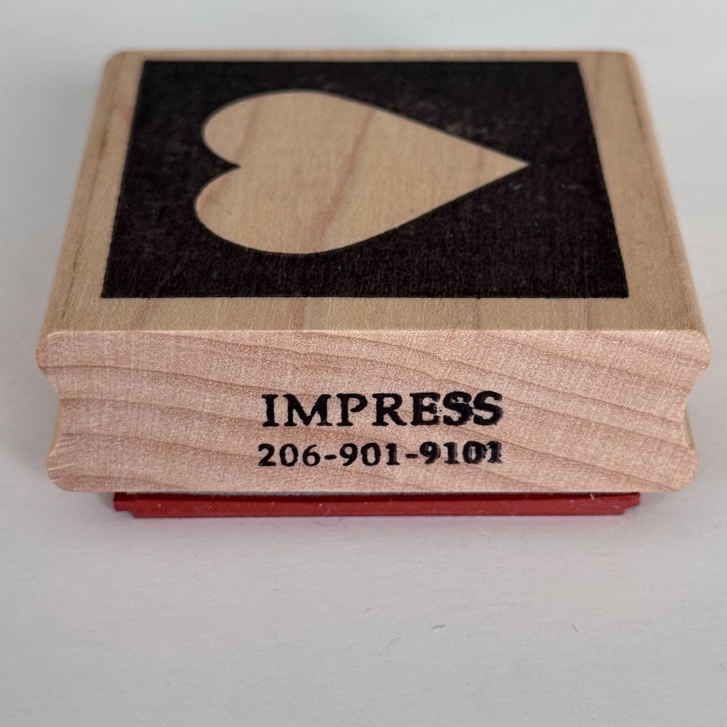 Impress Rubber Stamp Heart in Square Love Shape Valentines Day Cardmaking Craft Love Letter
