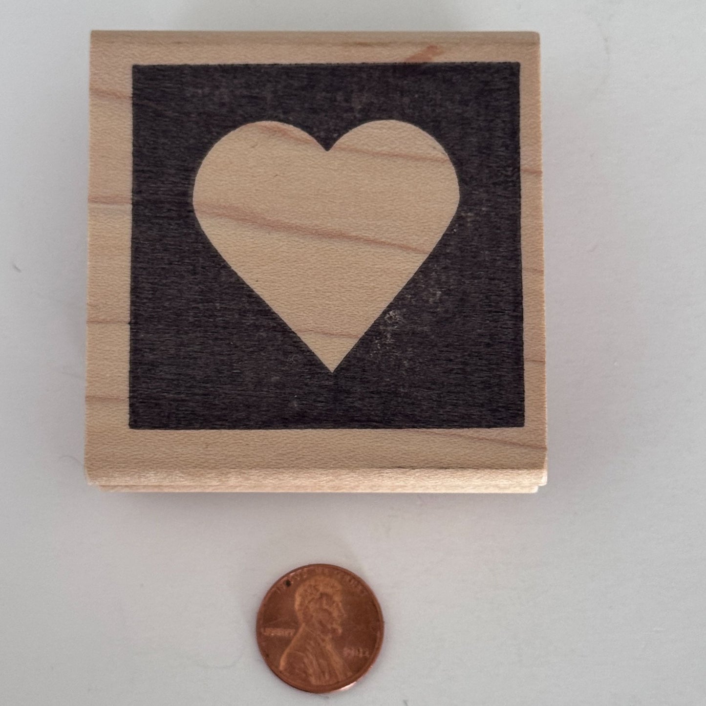 Impress Rubber Stamp Heart in Square Love Shape Valentines Day Cardmaking Craft Love Letter