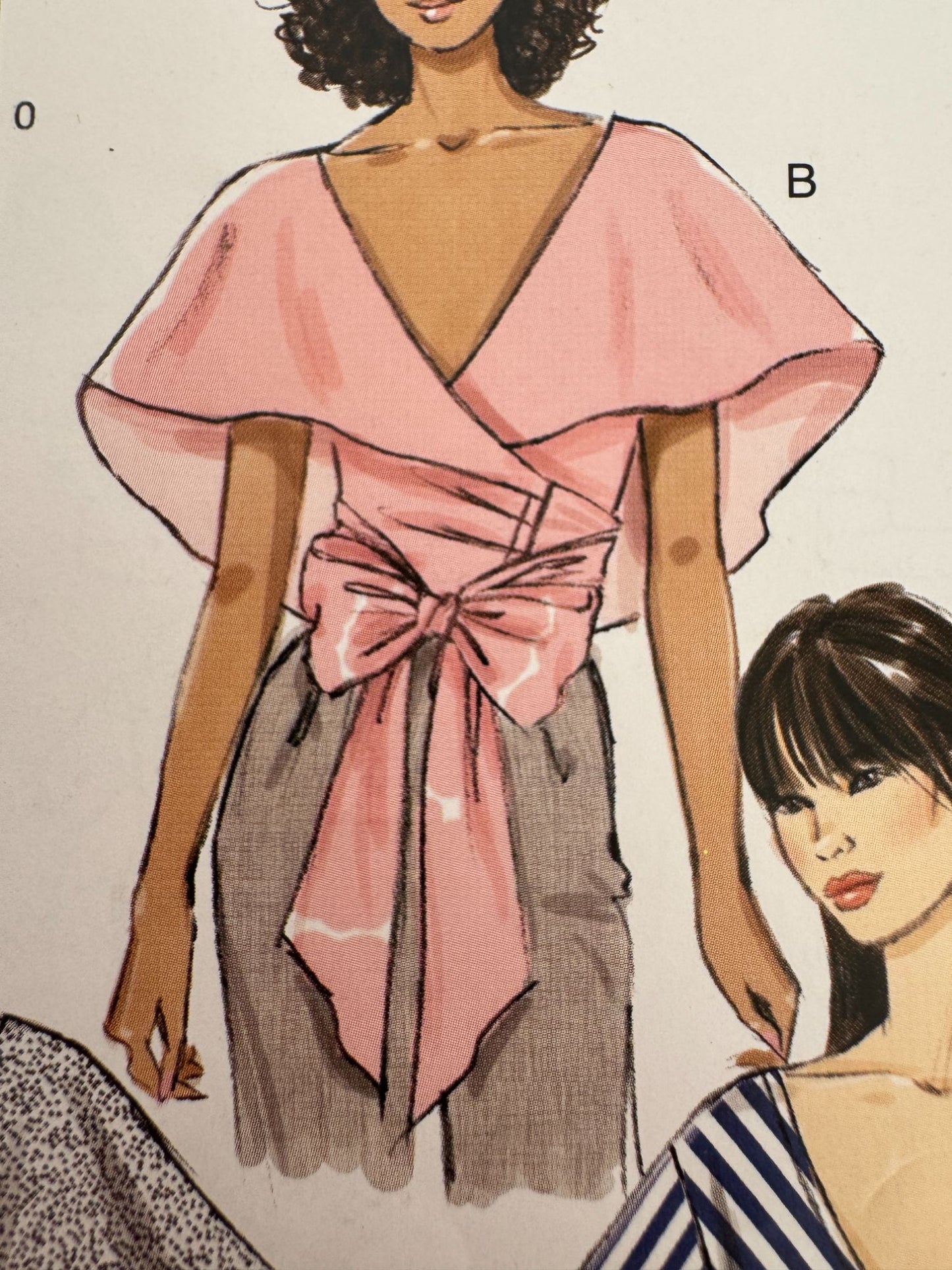 Vogue Sewing Pattern VP963 Misses Wrap Tops Shirt Draped Collar 6-14 Easy Uncut