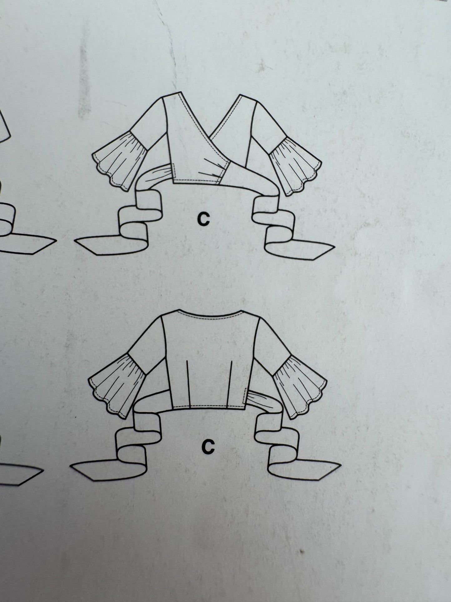 Vogue Sewing Pattern VP963 Misses Wrap Tops Shirt Draped Collar 6-14 Easy Uncut