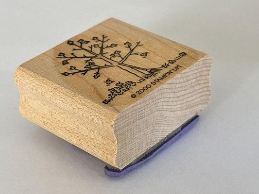 Stampin Up Rubber Stamp Fall Tree Falling Leaves Rake Autumn Season Card Making