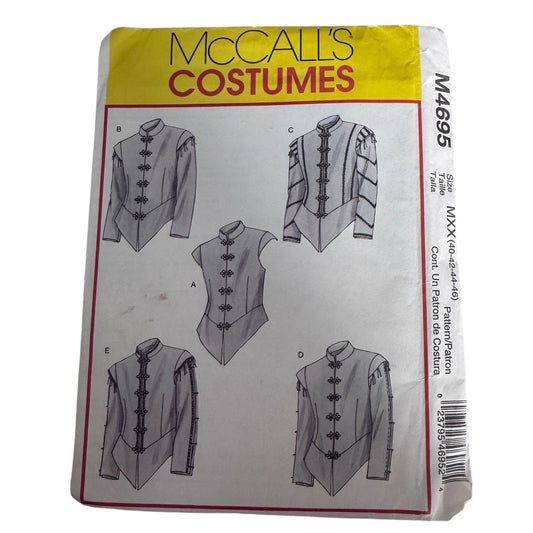 McCalls Sewing Pattern M4695 Renaissance Doublet Medieval Costume Mens 40-46 Uncut