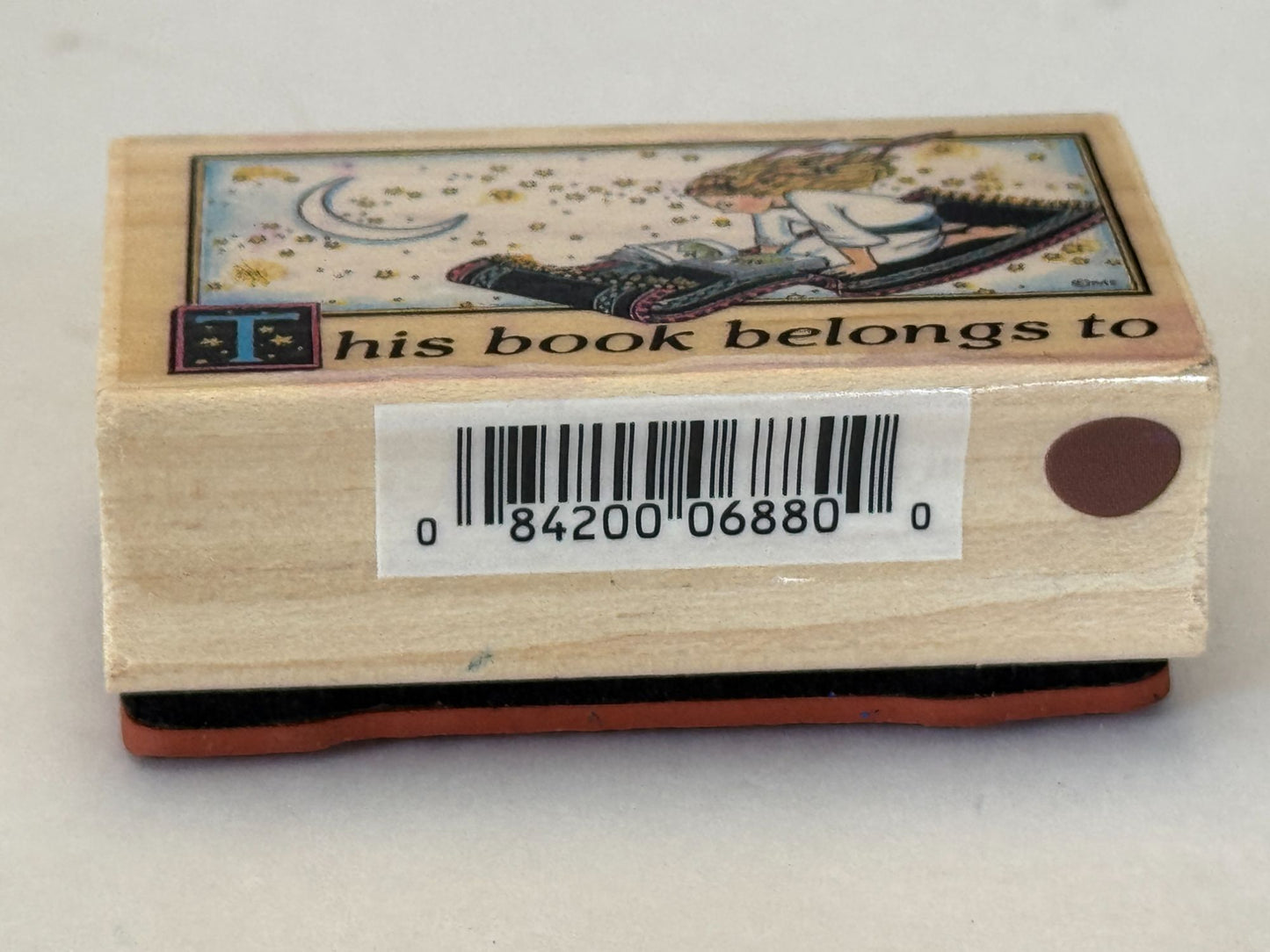 Mary Engelbreit Rubber Stamp This Book Belongs To Library Plate Magic Carpet