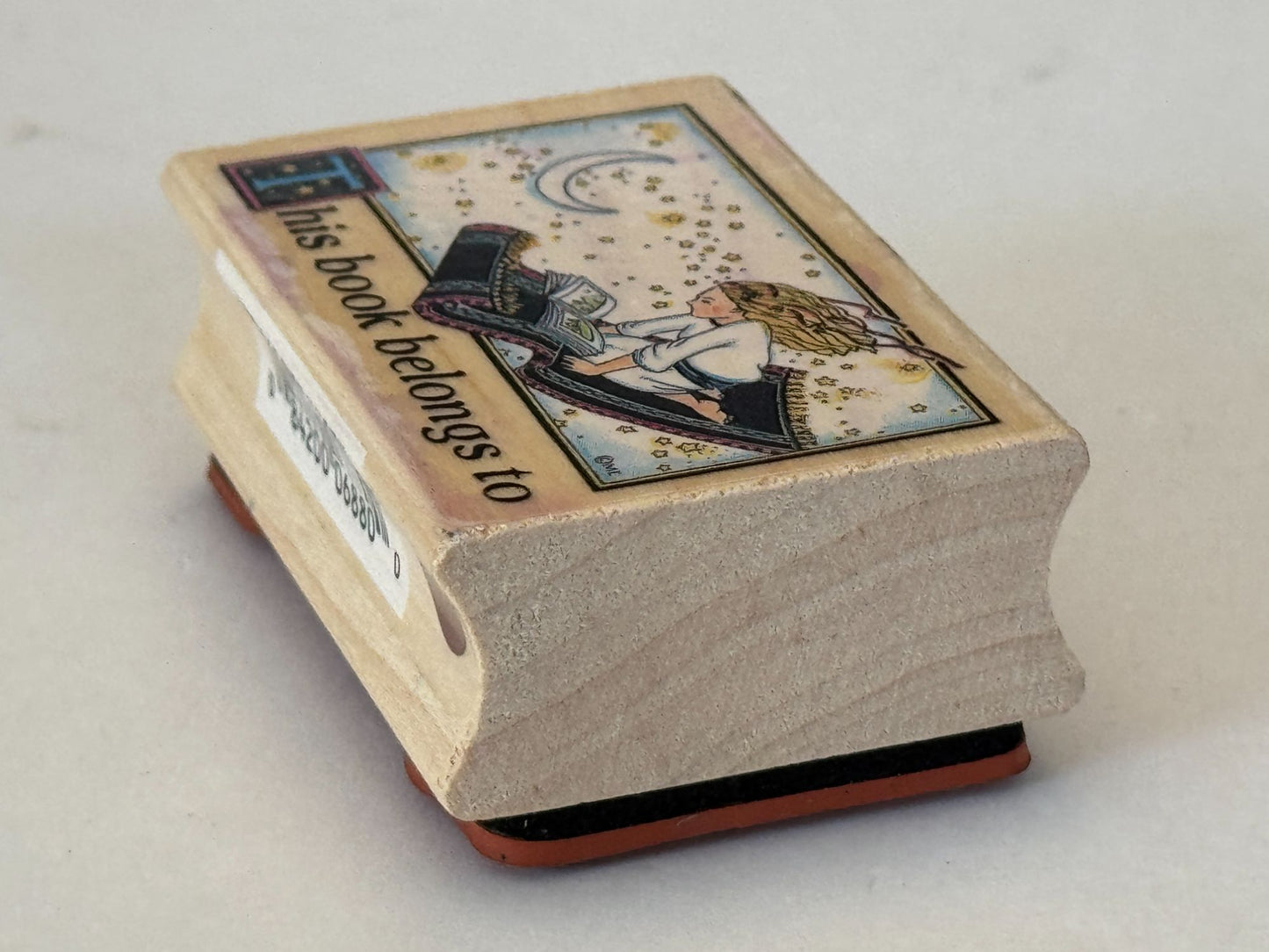 Mary Engelbreit Rubber Stamp This Book Belongs To Library Plate Magic Carpet