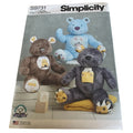 Simplicity Sewing Pattern S9731 Memory Bear Plush Toy by Carla Reiss 18" Uncut