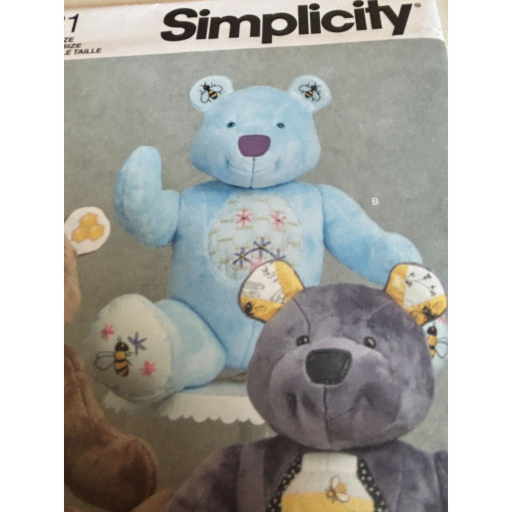 Simplicity Sewing Pattern S9731 Memory Bear Plush Toy by Carla Reiss 18" Uncut