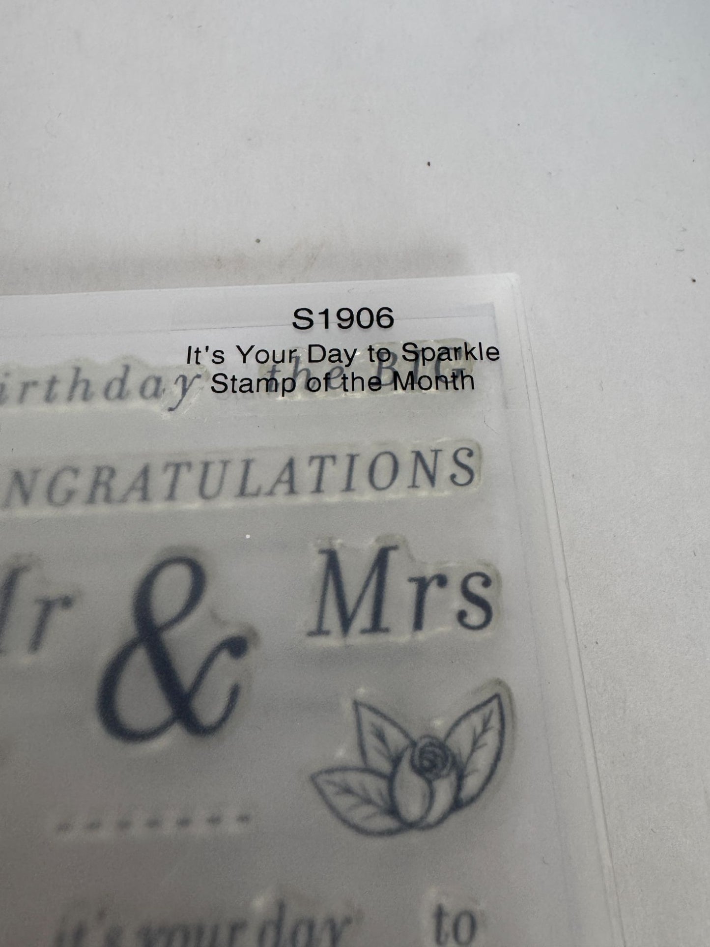 CTMH Acrylic Stamp Set Its Your Day to Sparkle Birthday Cake Banner Anniversary
