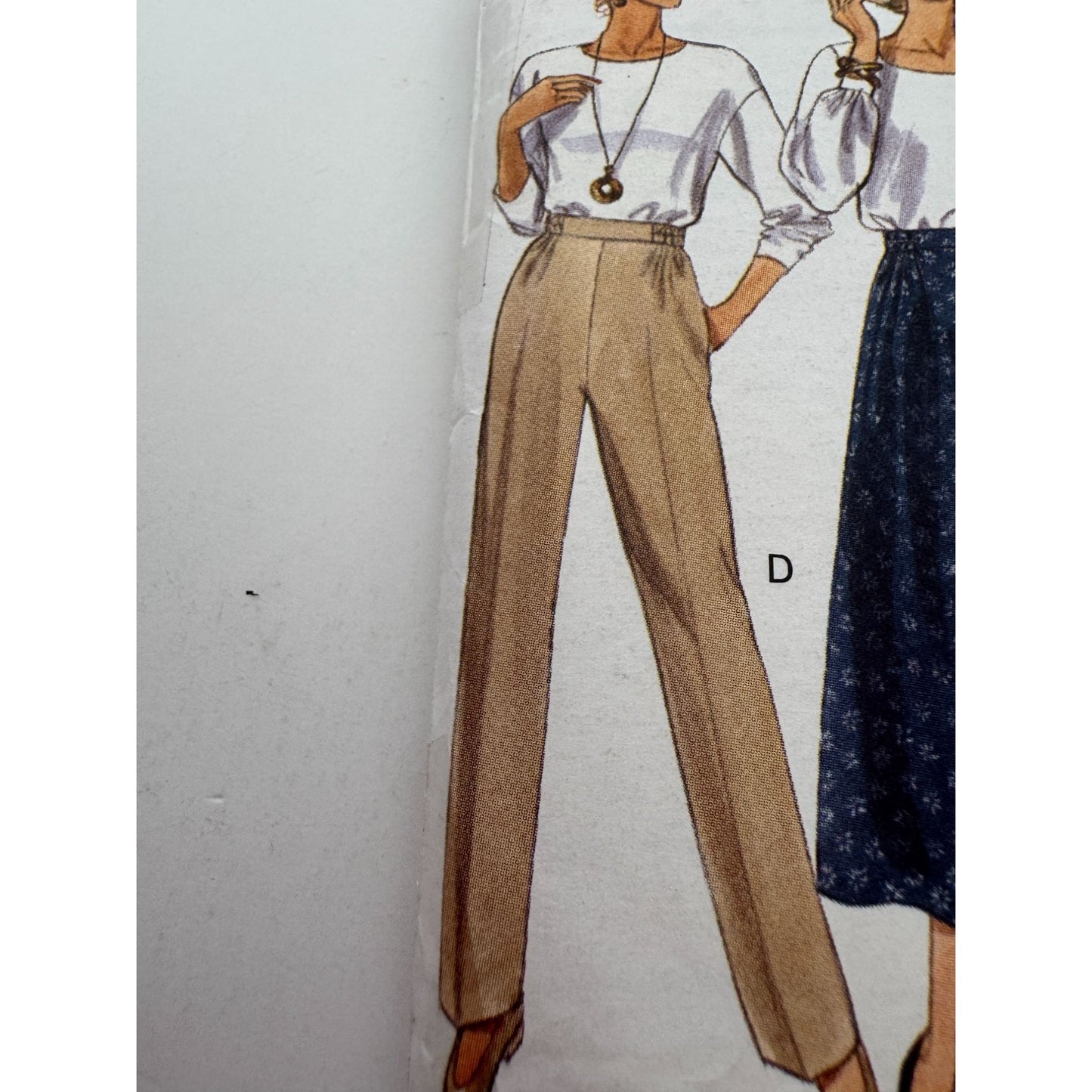 Butterick Sewing Pattern 3163 Slightly Tapered Skirt Pants Classic Easy UC 1990s