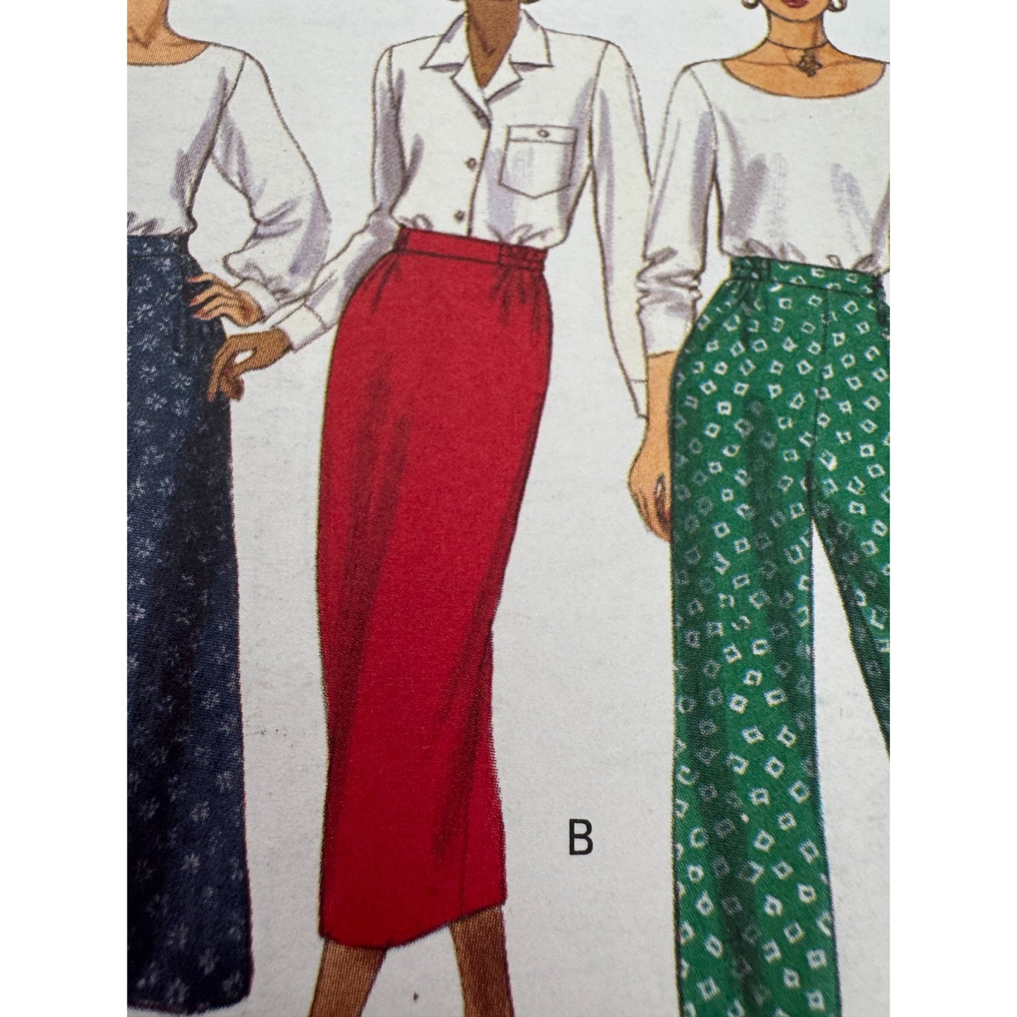 Butterick Sewing Pattern 3163 Slightly Tapered Skirt Pants Classic Easy UC 1990s