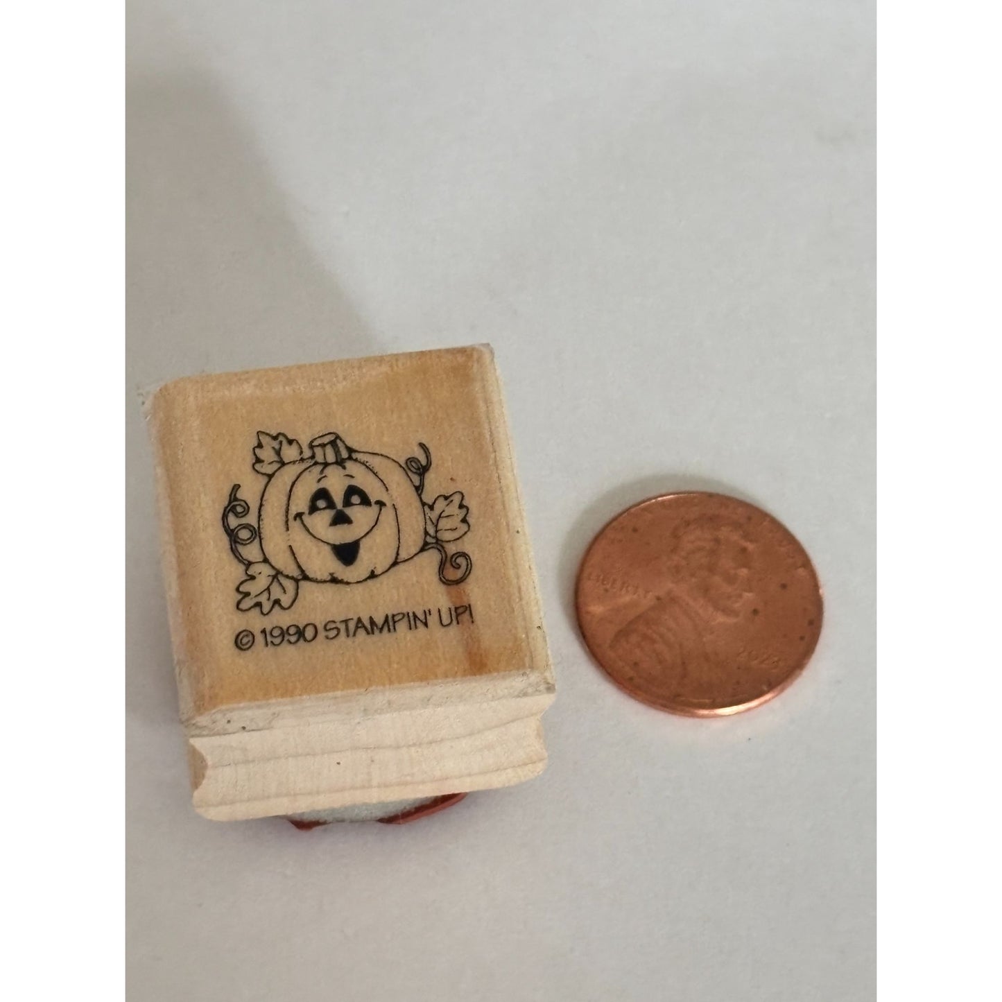 Stampin Up Rubber Stamp Pumpkin Jack O Lantern Halloween Thanksgiving Fall Cardmaking Craft Wood Mounted