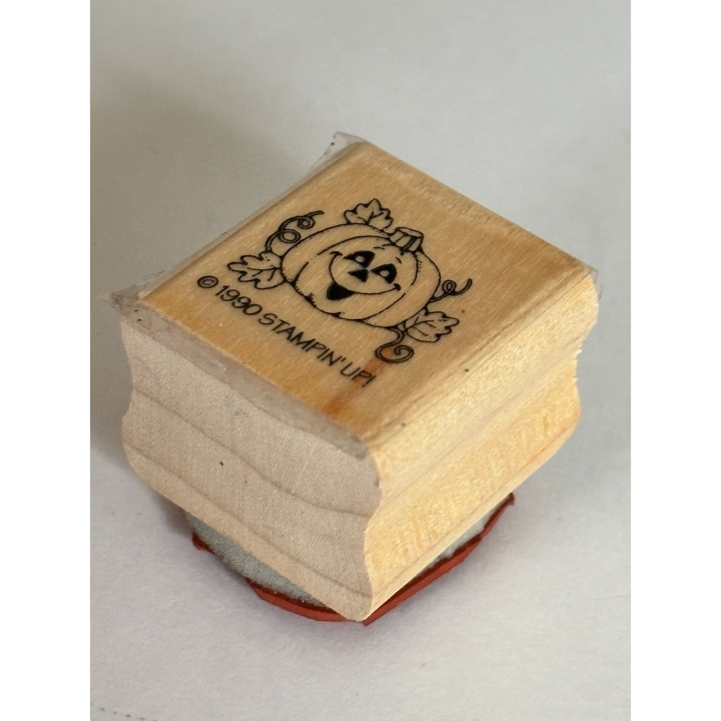Stampin Up Rubber Stamp Pumpkin Jack O Lantern Halloween Thanksgiving Fall Cardmaking Craft Wood Mounted