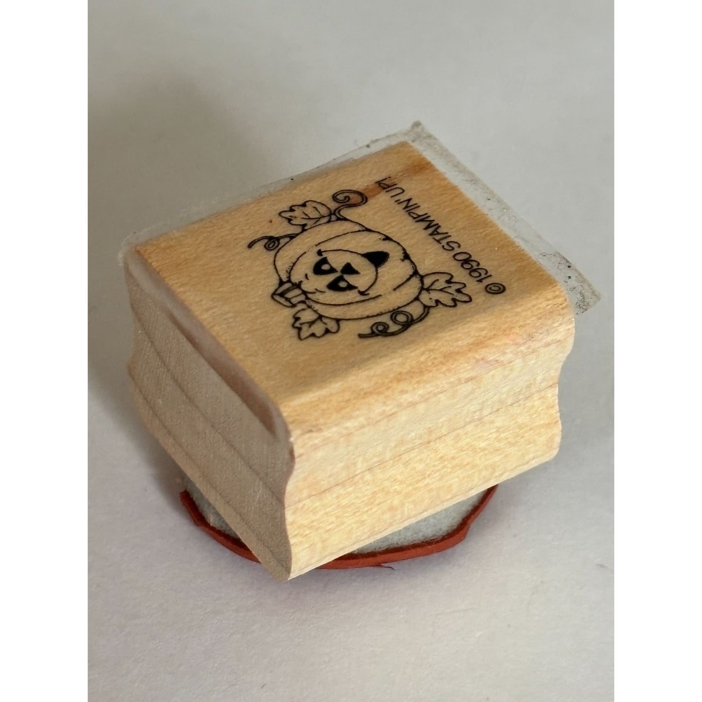 Stampin Up Rubber Stamp Pumpkin Jack O Lantern Halloween Thanksgiving Fall Cardmaking Craft Wood Mounted