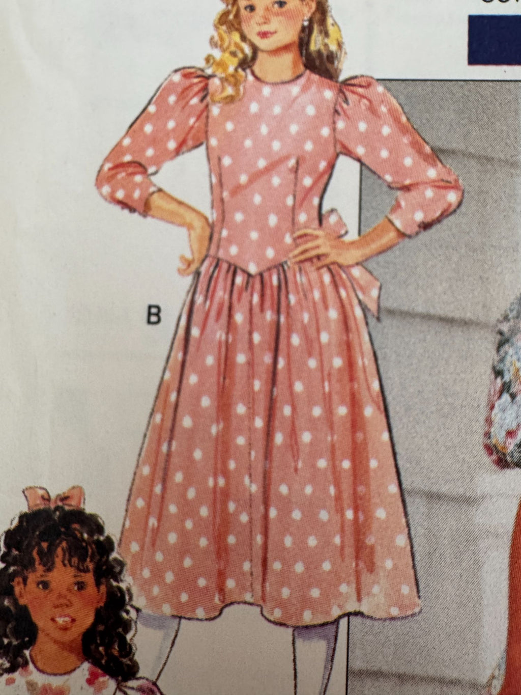 Butterick Sewing Pattern 4583 Girls Easter Dress Spring Flared Skirt Easy 7 8 10