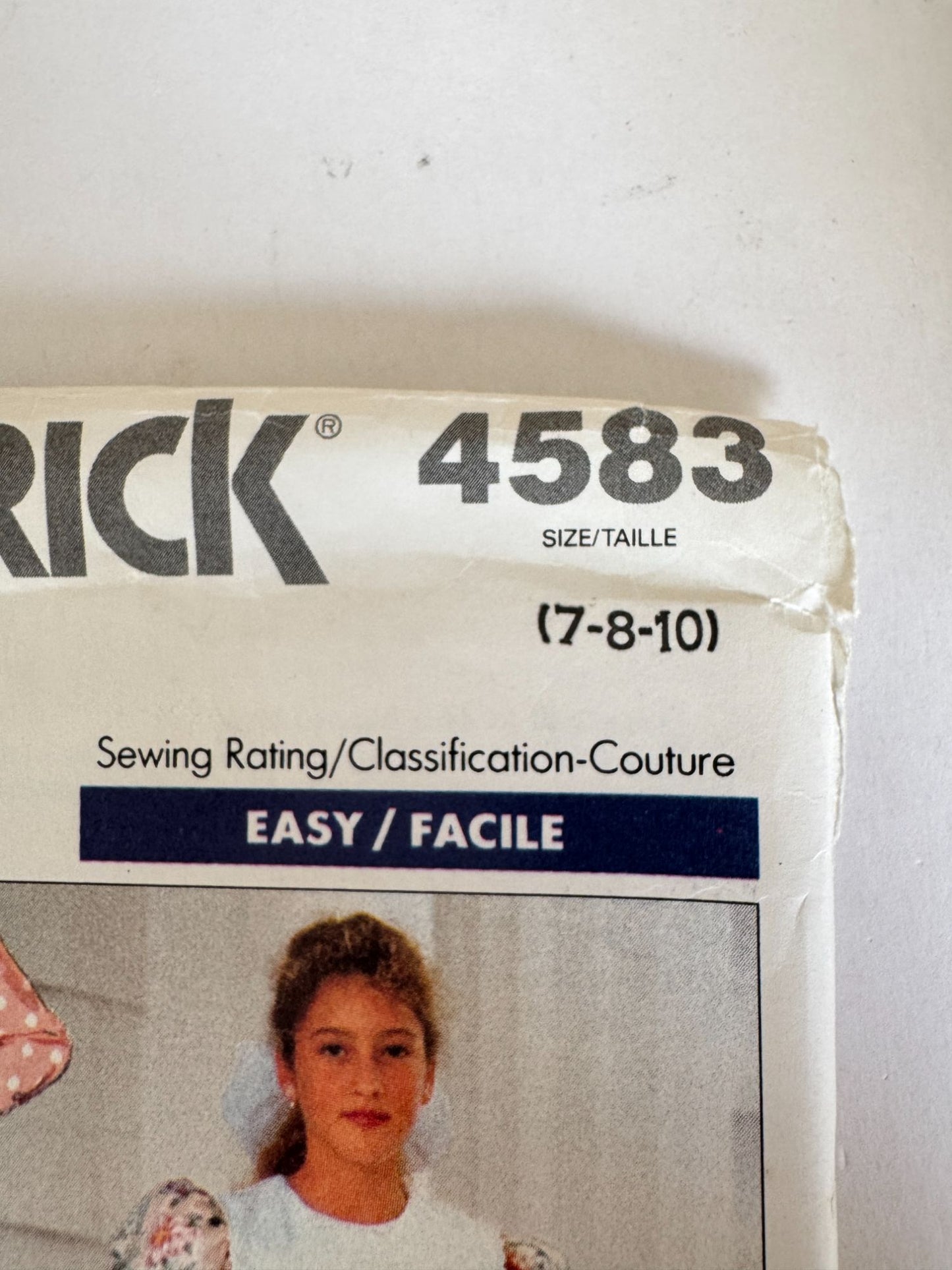 Butterick Sewing Pattern 4583 Girls Easter Dress Spring Flared Skirt Easy 7 8 10