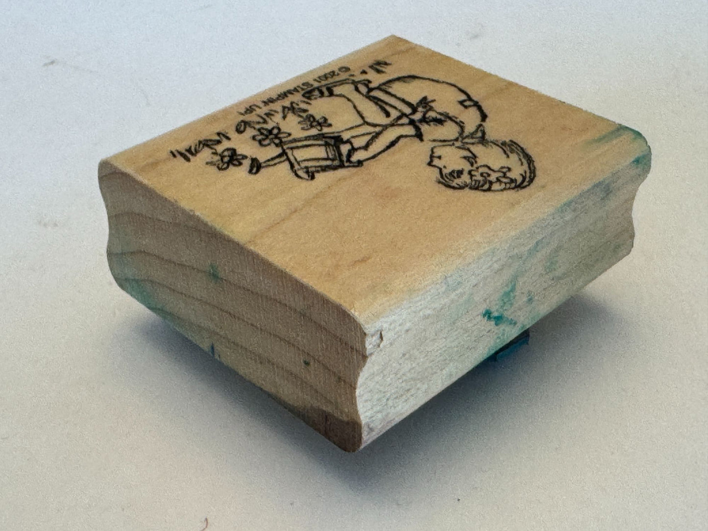 Stampin Up Rubber Stamp Little Girl Watering Can Garden Flowers Gardening Craft