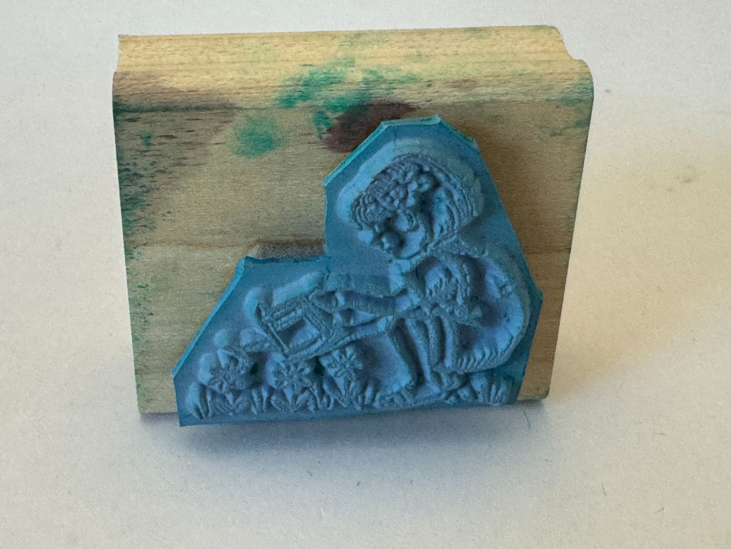 Stampin Up Rubber Stamp Little Girl Watering Can Garden Flowers Gardening Craft