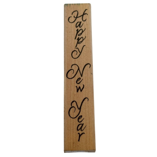 Penny Black Rubber Stamp Happy New Year Card Making Words Vertical Letters 1875H