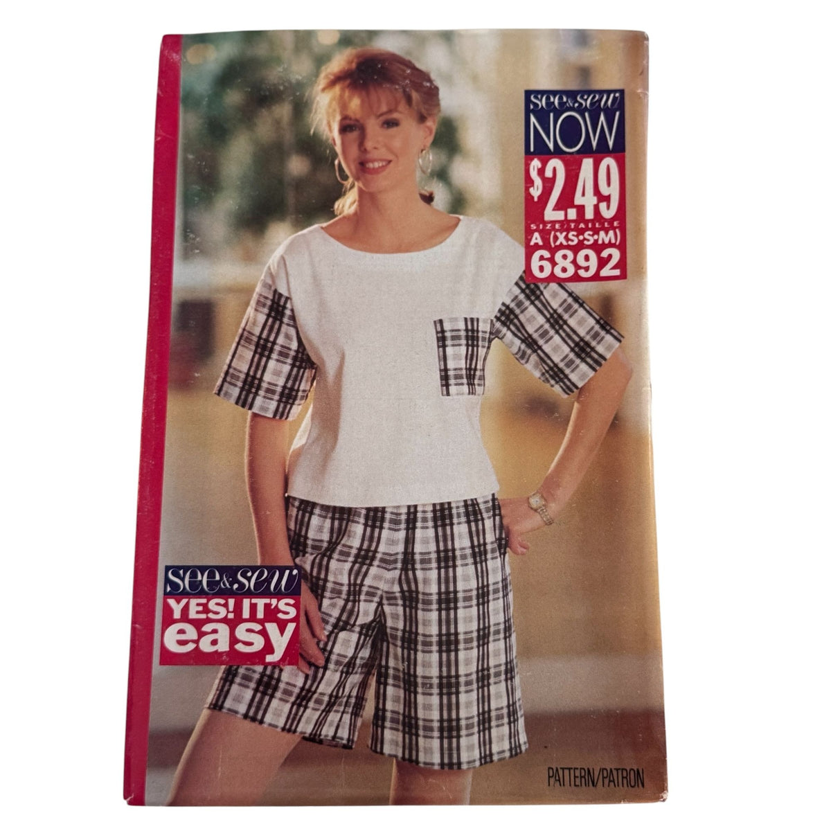 Butterick Sewing Pattern 6892 Summer Casual Outfit 1990s Top Shorts 6-14 Uncut Minimalist Vintage