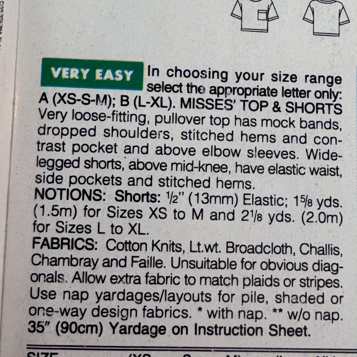 Butterick Sewing Pattern 6892 Summer Casual Outfit 1990s Top Shorts 6-14 Uncut Minimalist Vintage