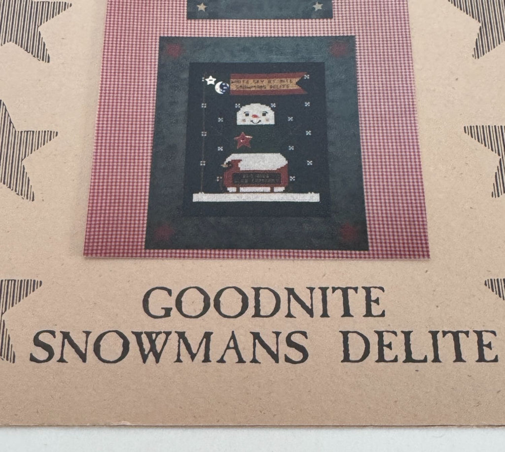 Stitches From The Heartland Cross Stitch Patterns Goodnite Snowmans Delite Sled