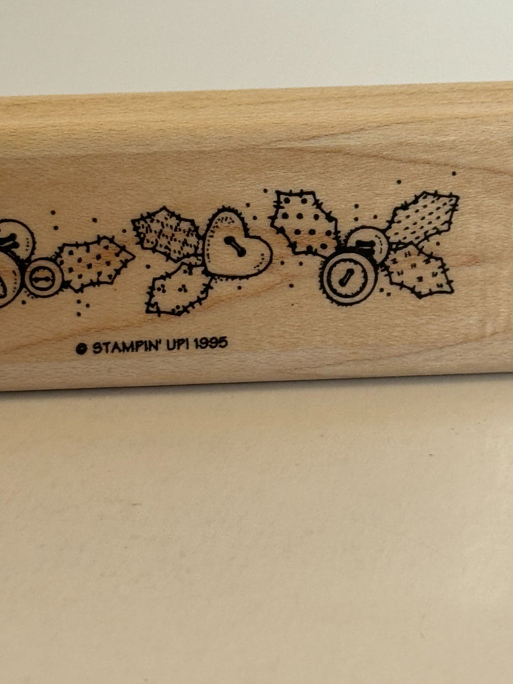 Stampin Up Rubber Stamp Country Buttons Holly Leaf Border Christmas Card Making